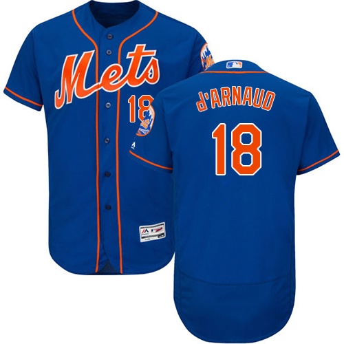 Mets #18 Travis d'Arnaud Blue Flexbase Authentic Collection Stitched MLB Jersey
